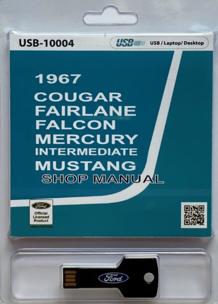 USB clamshell of 1967 Cougar Falcon Fairlane Mercury and Mustang Intermediate Shop Manual