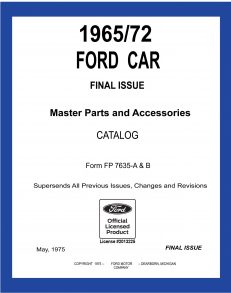1965/72 Ford Car Master Parts and Accessories Catalog