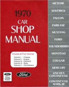 1970 Ford Car Shop Manual  Vol I-V