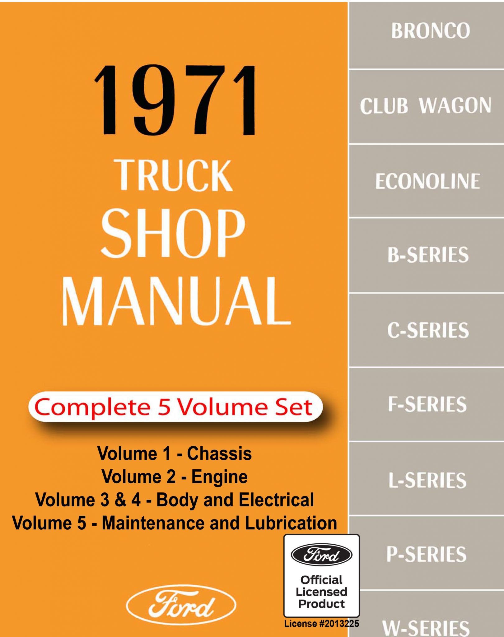 1970 Ford Truck Shop Manuals. Volume 1 Thru 5 Complete Set
