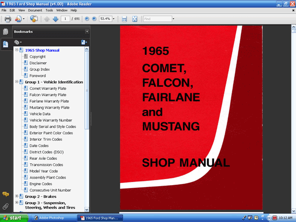 Mustang Shop Manual Falcon 1966 Ford Comet Fairlane 