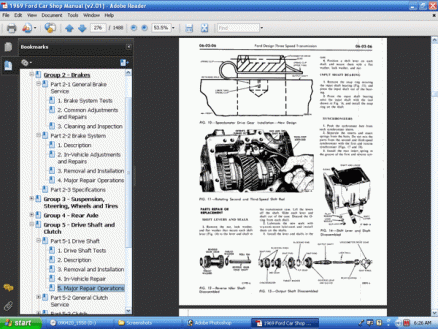 Screenshot of 1969 Ford Car Shop Manual