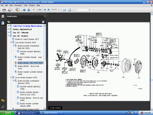 Screenshot of the 1965 Ford Mustang Part and Body Illustrations on PDF