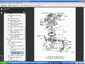 Screenshot of 1967 Ford Mustang Part and Body Illustrations on PDF