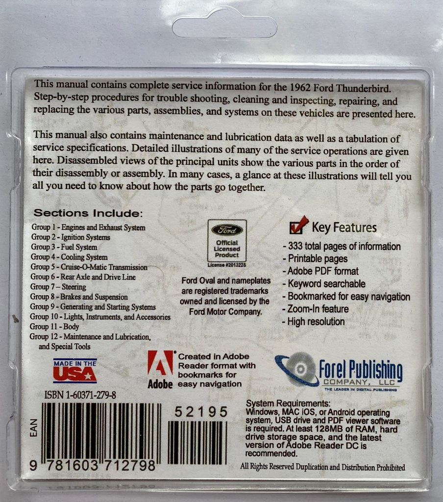 2002 Ford Thunderbird Shop Service Repair Manual - Bishkos Paper Manual