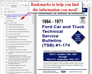 Screenshot for the 1964-1971 Ford Car and Truck Technical Service Bulletins (TSB) (No. 1-174)