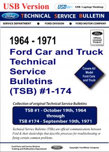 USB cover for the 1964-1971 Ford Car and Truck Technical Service Bulletins (TSB) (No. 1-174)