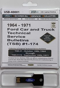 USB eBook cover for the 1964-1971 Ford Car and Truck Technical Service Bulletins (TSB) (No. 1-174)