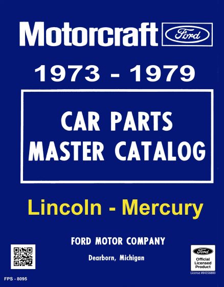 Cover for the 1973 to 1979 Lincoln Mercury Car Parts Catalog