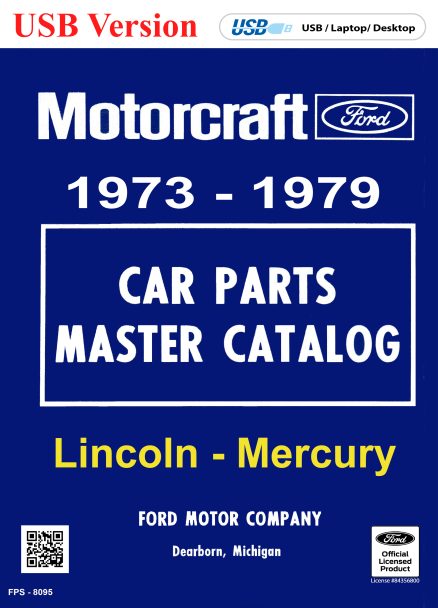 USB cover for the 1973 to 1979 Lincoln Mercury Car Parts Catalog