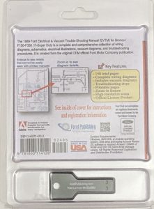 USB back Cover for the 1989 Ford Electrical & Vacuum Trouble-Shooting Manual (EVTM) for Bronco / F150-F350 / F-Super Duty