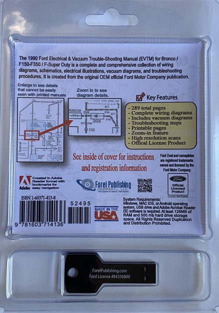 USB Cover 1990 Bronco/F150-350/F-Super Duty Electrical & Vacuum Trouble-Shooting Manual (EVTM)
